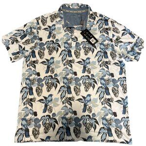 Walter Hagen P11 Hops And Birdies Prt Polo Size Men’s Large - White/Blue